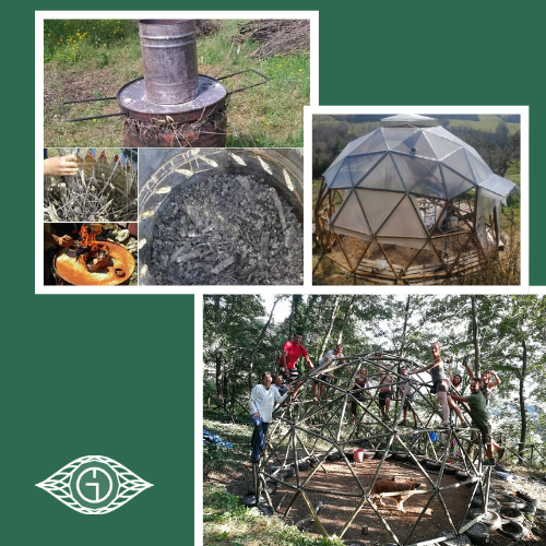 Cupola geodetica e materiali naturali